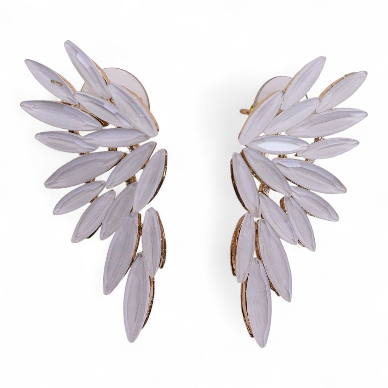(image for) Pearl - Vintage Glass - Angel Wings - Earrings
