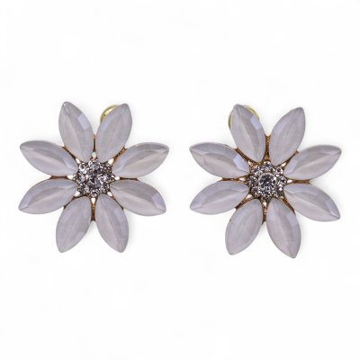 (image for) Pearl - Vintage Glass - Flowers - Earrings