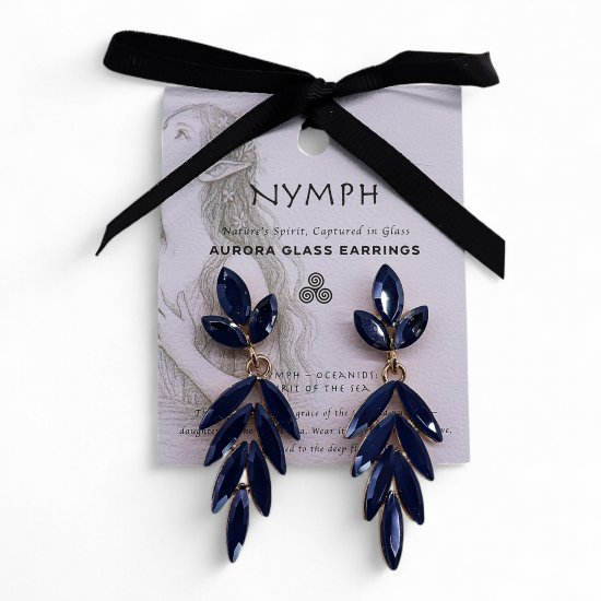 (image for) Royal Blue - Vintage Glass - Long Drop - Earrings