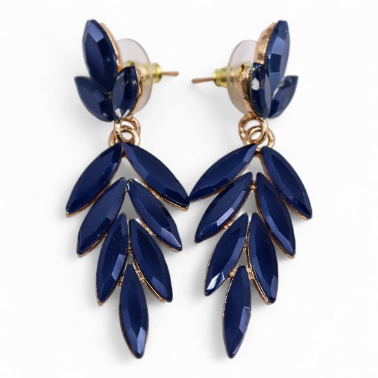 (image for) Royal Blue - Vintage Glass - Long Drop - Earrings