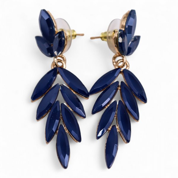 (image for) Royal Blue - Vintage Glass - Long Drop - Earrings