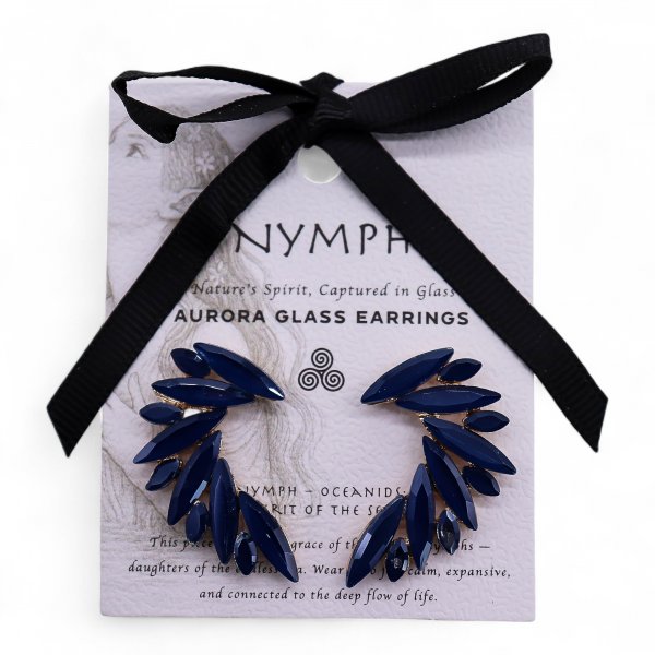 (image for) Royal Blue - Vintage Glass - Angel Wings - Earrings