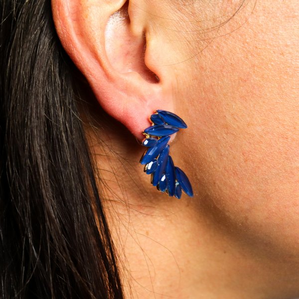(image for) Royal Blue - Vintage Glass - Angel Wings - Earrings
