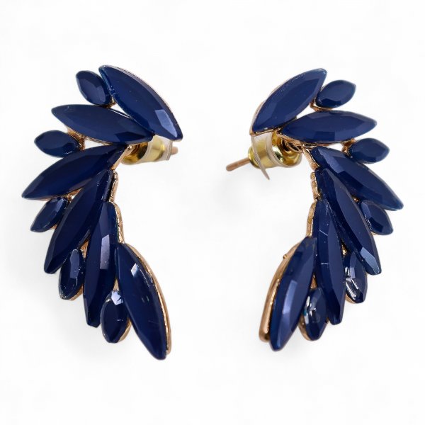 (image for) Royal Blue - Vintage Glass - Angel Wings - Earrings