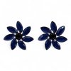 (image for) Royal Blue - Vintage Glass - Flowers - Earrings
