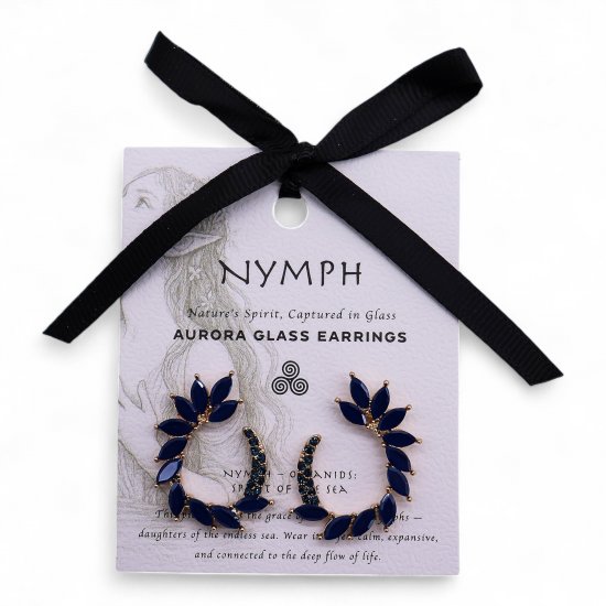 (image for) Royal Blue - Vintage Glass - Loop - Earrings