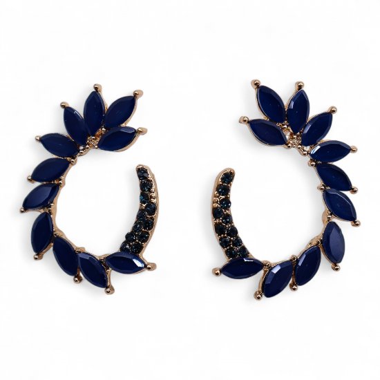 (image for) Royal Blue - Vintage Glass - Loop - Earrings