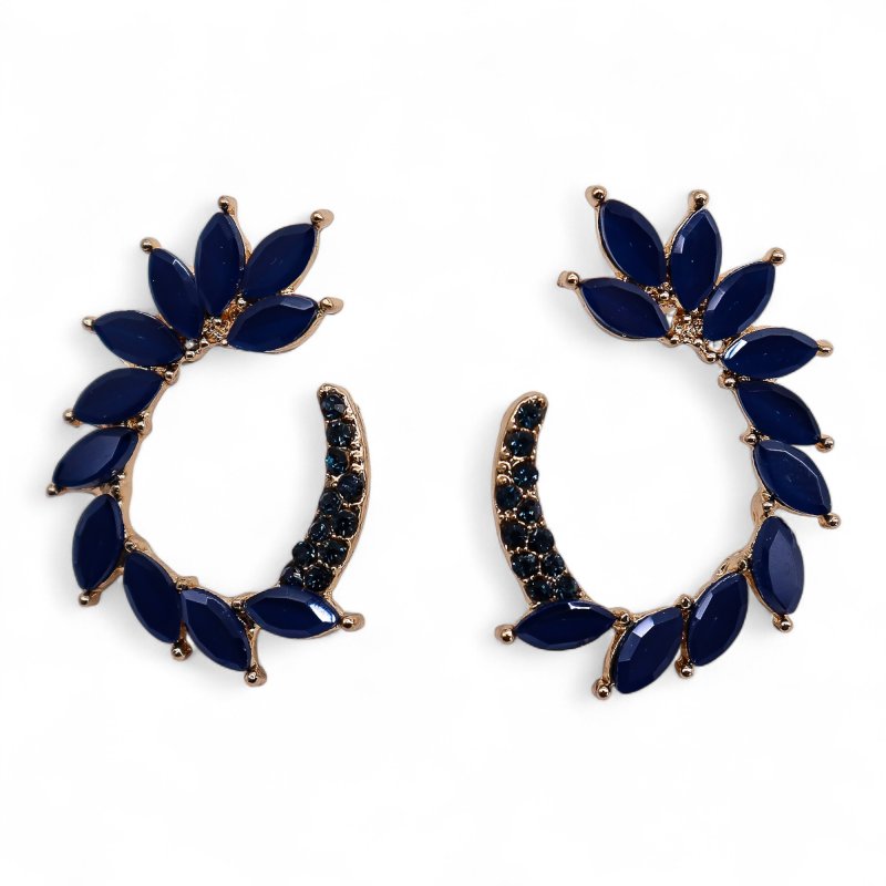 (image for) Royal Blue - Vintage Glass - Loop - Earrings