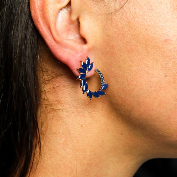 (image for) Royal Blue - Vintage Glass - Loop - Earrings