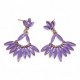 (image for) Lavender - Vintage Glass - Long Drop - Earrings