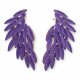 Lavender - Vintage Glass - Angel Wings - Earrings (image for) Lavender - Vintage Glass - Angel Wings - Earrings