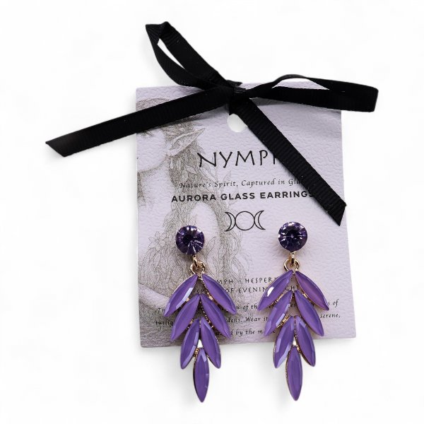(image for) Lavender - Vintage Glass - Fairies - Earrings
