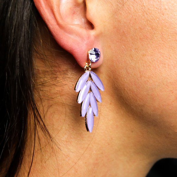 (image for) Lavender - Vintage Glass - Fairies - Earrings