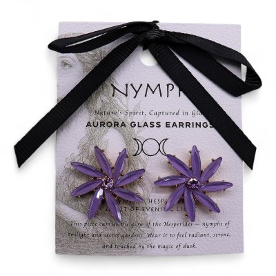 (image for) Lavender - Vintage Glass - Flowers - Earrings