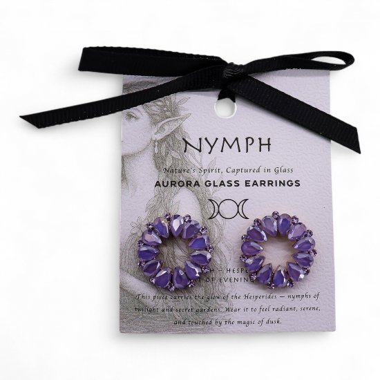 (image for) Lavender - Vintage Glass - Loop - Earrings