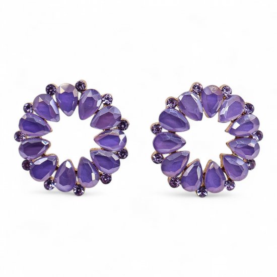 (image for) Lavender - Vintage Glass - Loop - Earrings