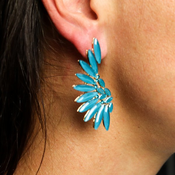 (image for) Teal Green - Vintage Glass - Angel Wings - Earrings