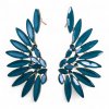 (image for) Teal Green - Vintage Glass - Angel Wings - Earrings