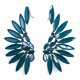 (image for) Teal Green - Vintage Glass - Angel Wings - Earrings