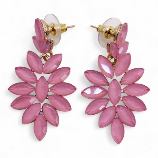 (image for) Soft Pink - Vintage Glass - Long Drop - Earrings