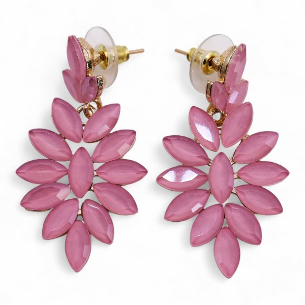 (image for) Soft Pink - Vintage Glass - Long Drop - Earrings