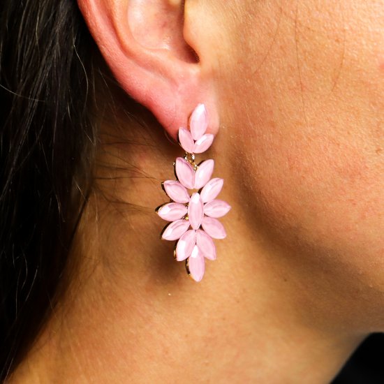 (image for) Soft Pink - Vintage Glass - Long Drop - Earrings