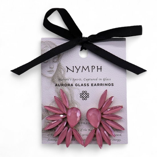 (image for) Soft Pink - Vintage Glass - Angel Wings - Earrings