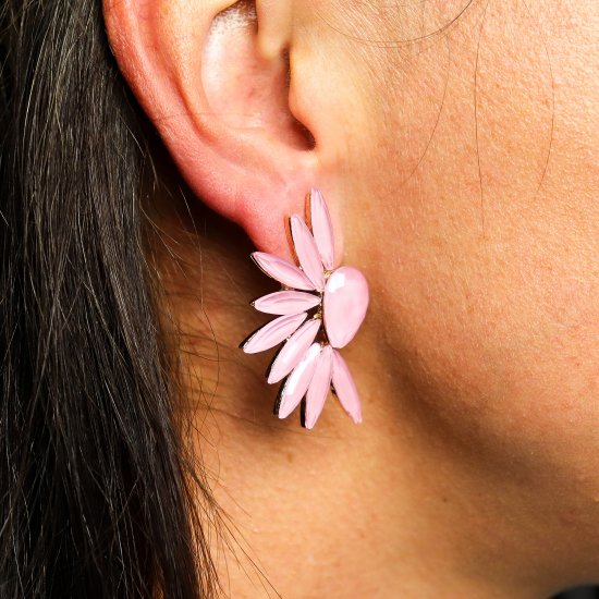 (image for) Soft Pink - Vintage Glass - Angel Wings - Earrings