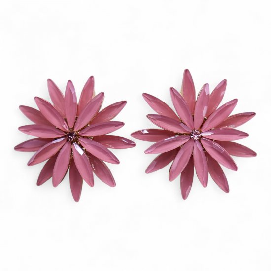 (image for) Soft Pink - Vintage Glass - Flowers - Earrings