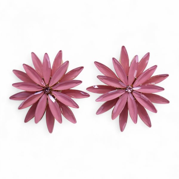 (image for) Soft Pink - Vintage Glass - Flowers - Earrings