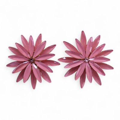Soft Pink - Vintage Glass - Flowers - Earrings (image for) Soft Pink - Vintage Glass - Flowers - Earrings
