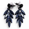 (image for) Jet Black - Vintage Glass - Long Drop - Earrings