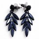 (image for) Jet Black - Vintage Glass - Long Drop - Earrings
