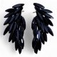 (image for) Jet Black - Vintage Glass - Angel Wings - Earrings