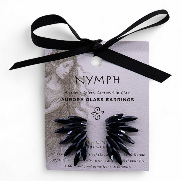 (image for) Jet Black - Vintage Glass - Faries - Earrings
