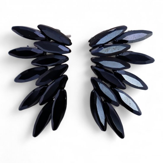 (image for) Jet Black - Vintage Glass - Faries - Earrings