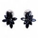 (image for) Jet Black - Vintage Glass - Flowers - Earrings
