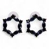 (image for) Jet Black - Vintage Glass - Loop - Earrings