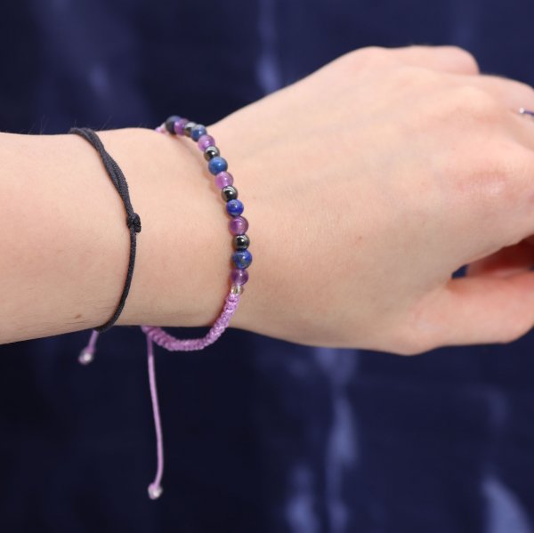 (image for) Zodiac Crystal Candle with Gemstone Bracelet - Aquarious