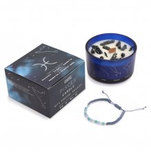 (image for) Zodiac Crystal Candle with Gemstone Bracelet - Pisces