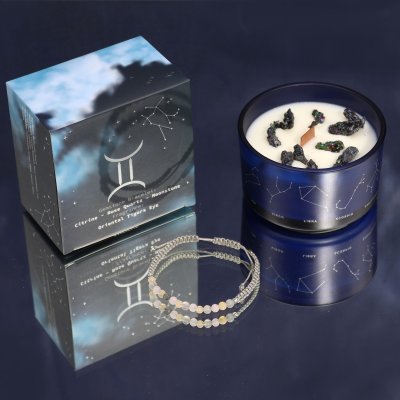 (image for) Zodiac Crystal Candle with Gemstone Bracelet - Gemini