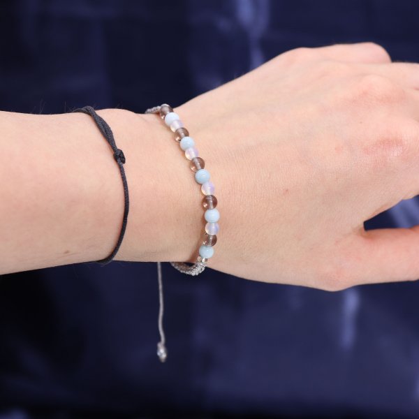 (image for) Zodiac Crystal Candle with Gemstone Bracelet - Cancer