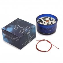 (image for) Zodiac Crystal Candle with Gemstone Bracelet - Leo