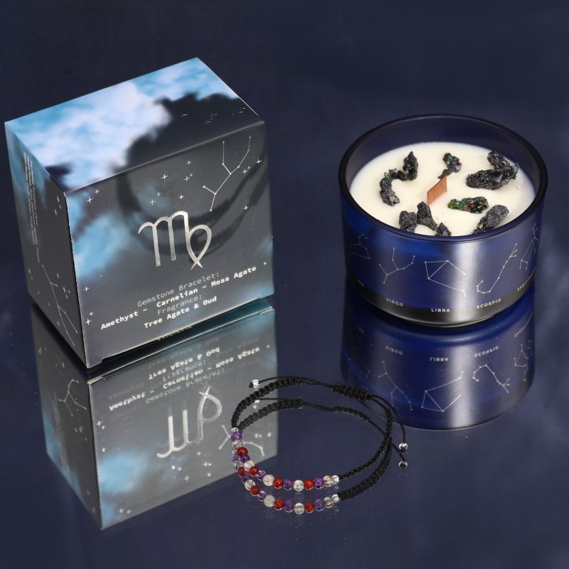 (image for) Zodiac Crystal Candle with Gemstone Bracelet - Virgo