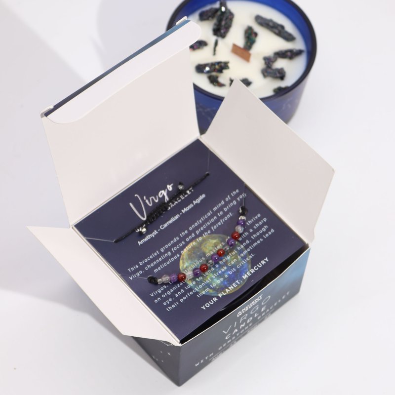 (image for) Zodiac Crystal Candle with Gemstone Bracelet - Virgo
