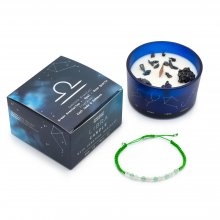 (image for) Zodiac Crystal Candle with Gemstone Bracelet - Libra