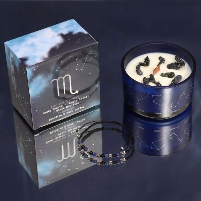 (image for) Zodiac Crystal Candle with Gemstone Bracelet - Scorpio