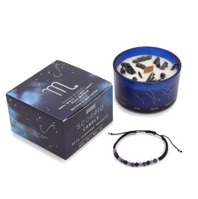 (image for) Zodiac Crystal Candle with Gemstone Bracelet - Scorpio