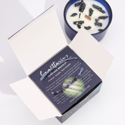 (image for) Zodiac Crystal Candle with Gemstone Bracelet - Sagittarius