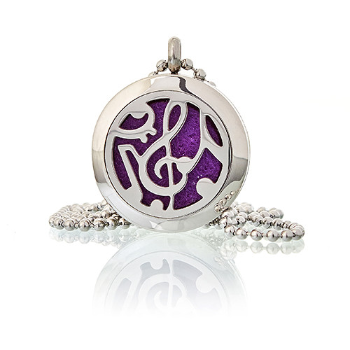 (image for) Aromatherapy Diffuser Necklace - Music Notes 25mm